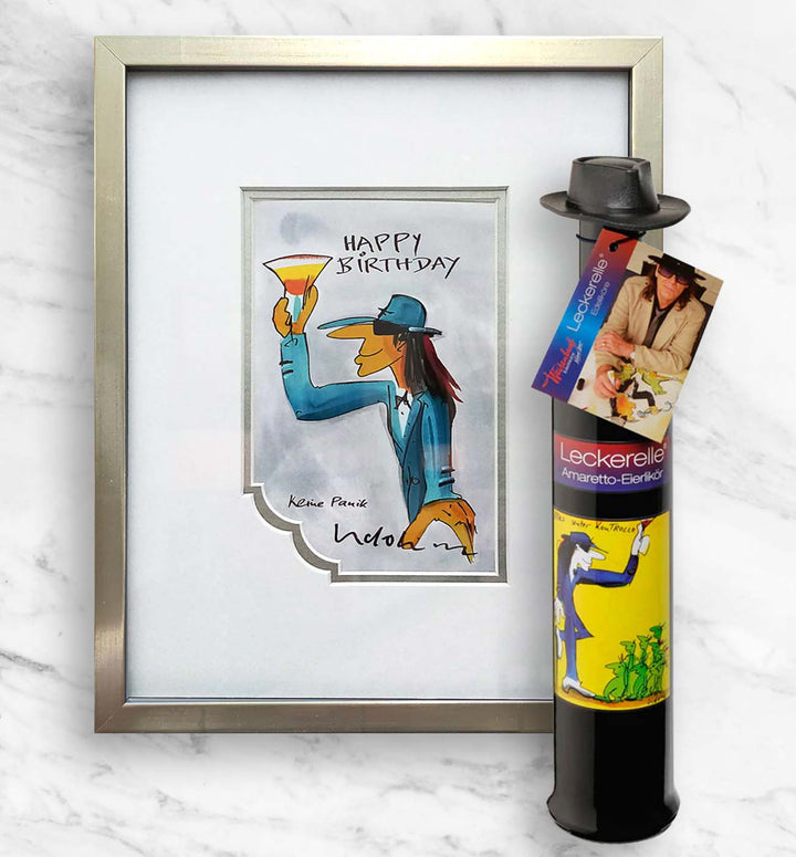 Geburtstags- Geschenkpaket: Miniprint + Leckerelle | Udo Lindenberg