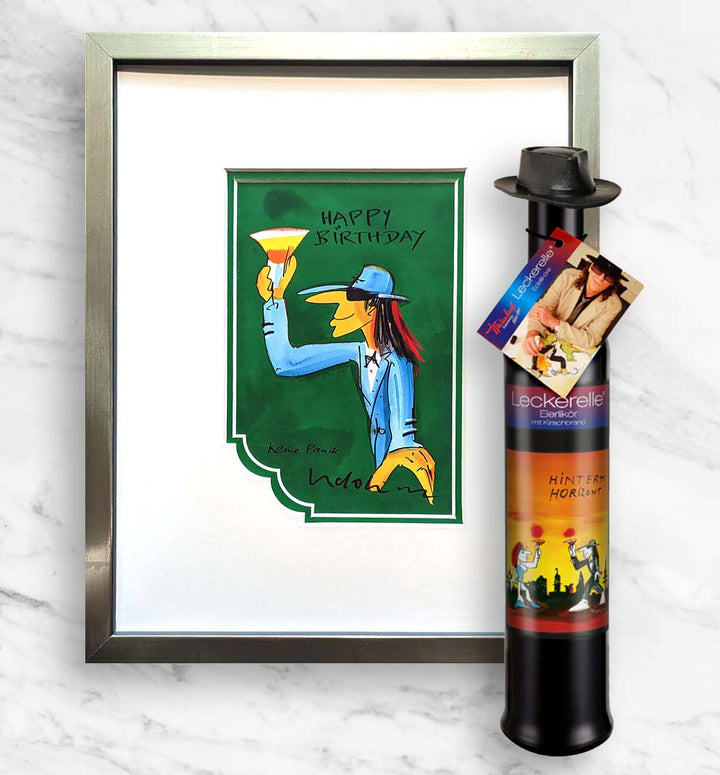 Geburtstags- Geschenkpaket: Miniprint + Leckerelle | Udo Lindenberg