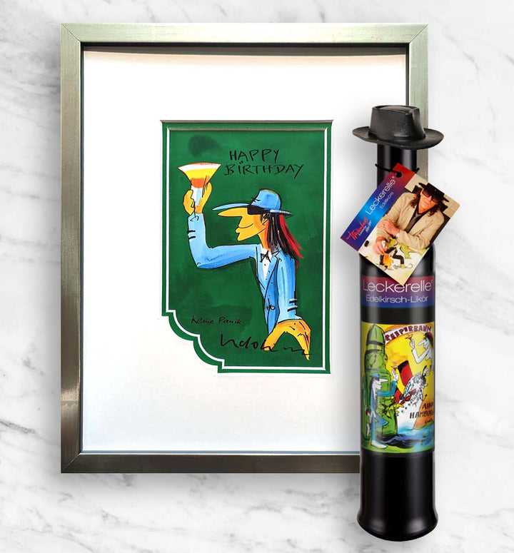 Geburtstags- Geschenkpaket: Miniprint + Leckerelle | Udo Lindenberg