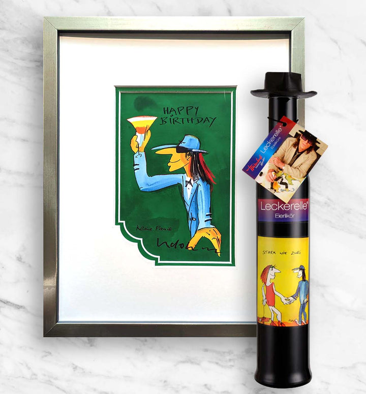 Geburtstags- Geschenkpaket: Miniprint + Leckerelle | Udo Lindenberg