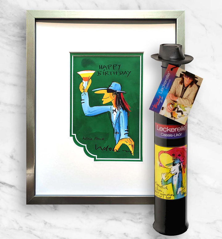 Geburtstags- Geschenkpaket: Miniprint + Leckerelle | Udo Lindenberg