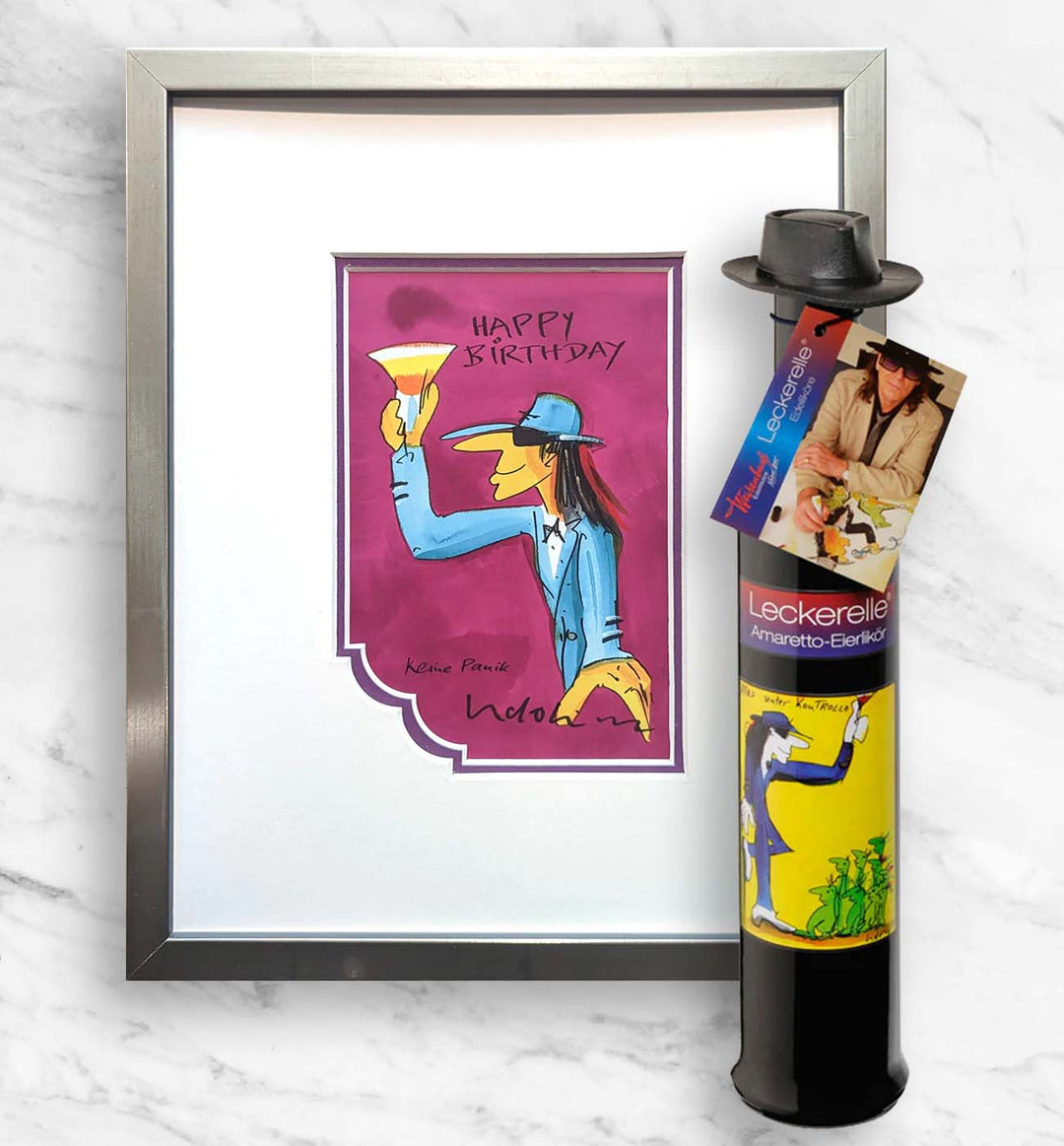 Geburtstags- Geschenkpaket: Miniprint + Leckerelle | Udo Lindenberg