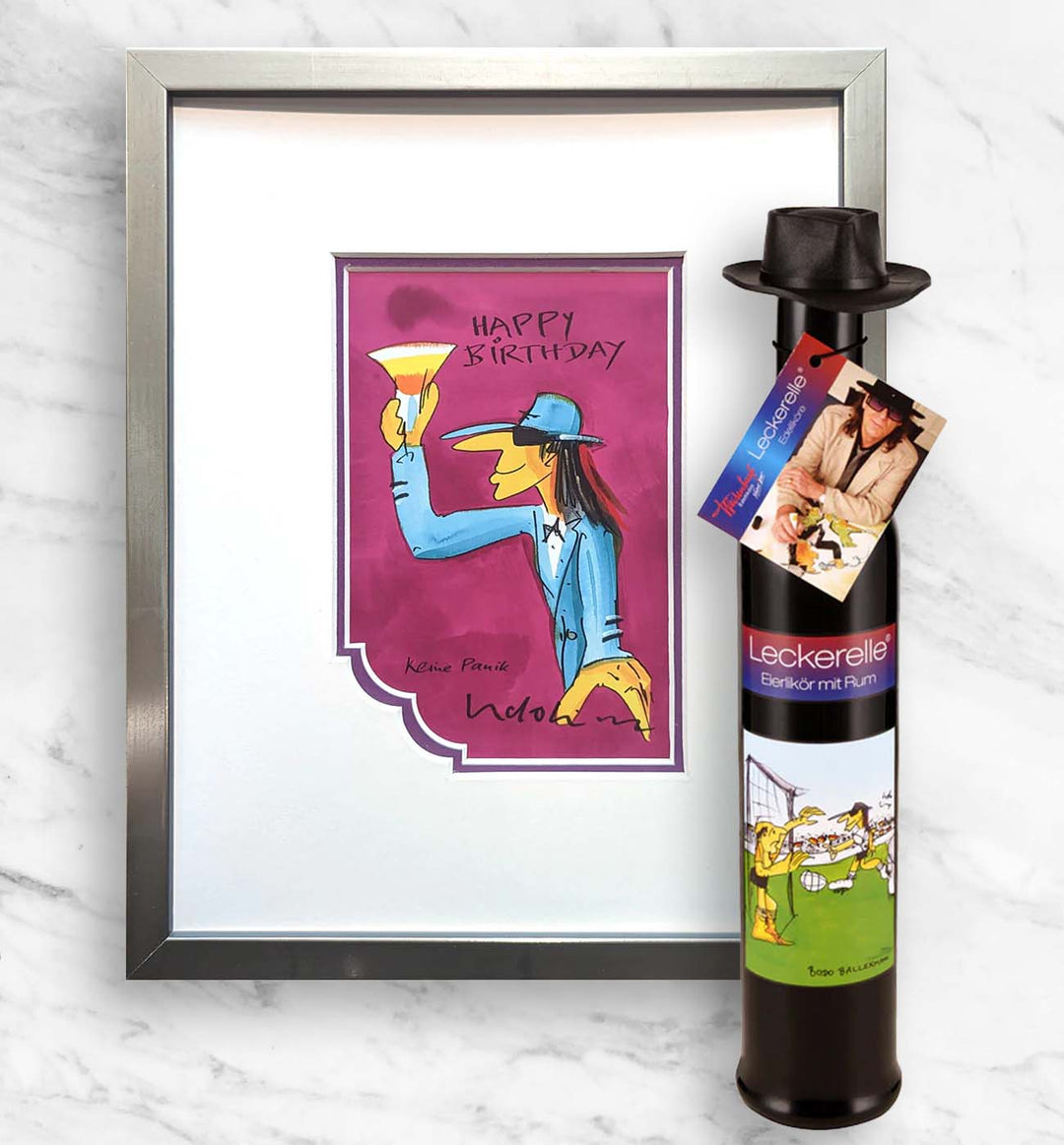 Geburtstags- Geschenkpaket: Miniprint + Leckerelle | Udo Lindenberg