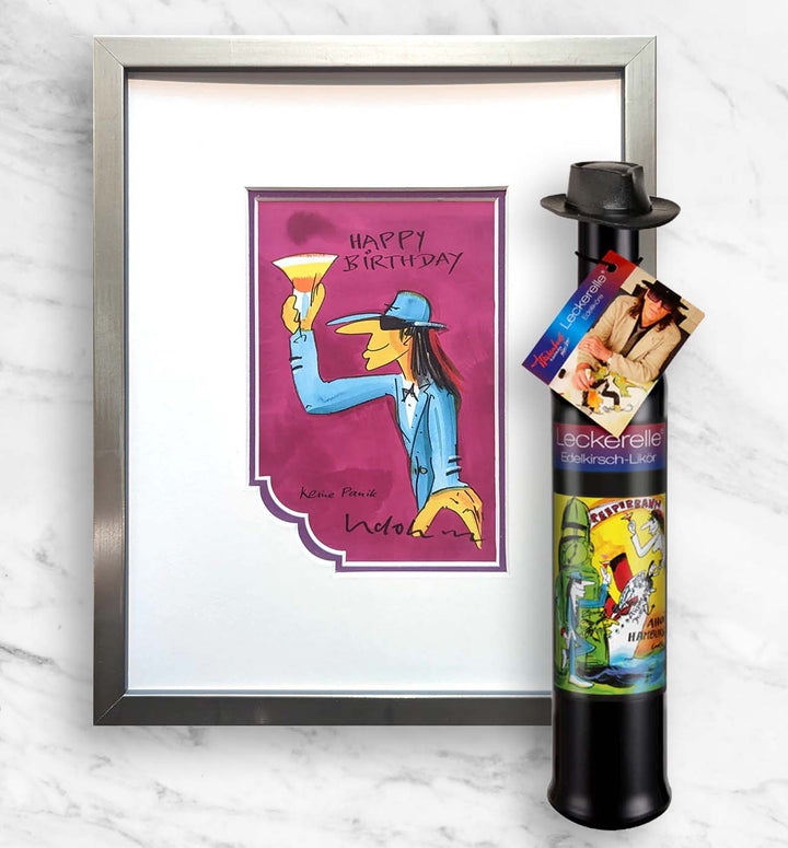 Geburtstags- Geschenkpaket: Miniprint + Leckerelle | Udo Lindenberg