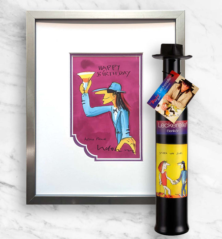 Geburtstags- Geschenkpaket: Miniprint + Leckerelle | Udo Lindenberg