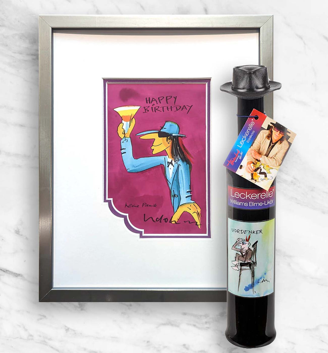 Geburtstags- Geschenkpaket: Miniprint + Leckerelle | Udo Lindenberg