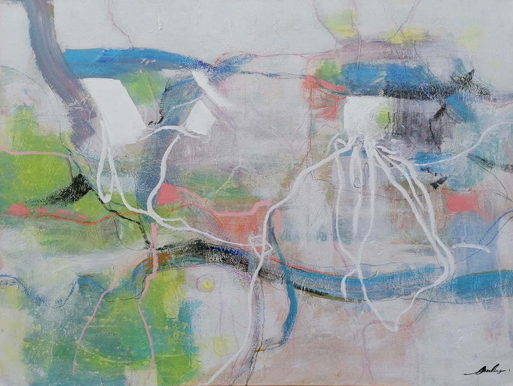 Abstrakt mit Grün/blau