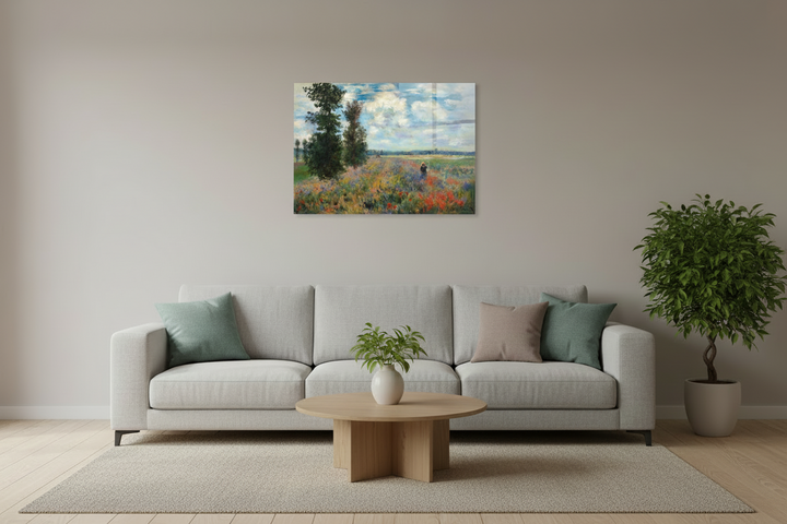 "Das Mohnfeld " | Claude Monet - Acrylglasbild