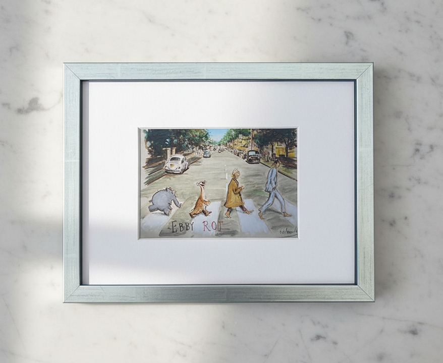 "Ebby Rot" | Otto Waalkes Miniprint mit Rahmen