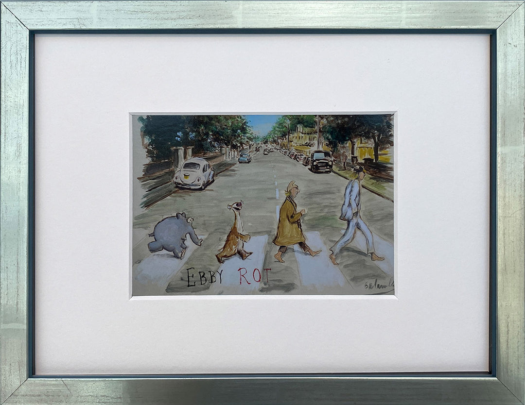 "Ebby Rot" | Otto Waalkes Miniprint mit Rahmen