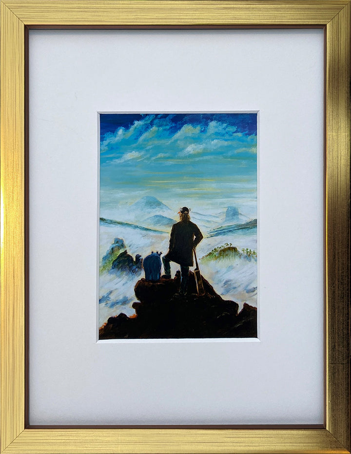 "Zwei Wanderer über dem Nebelmeer" | Otto Waalkes Miniprint