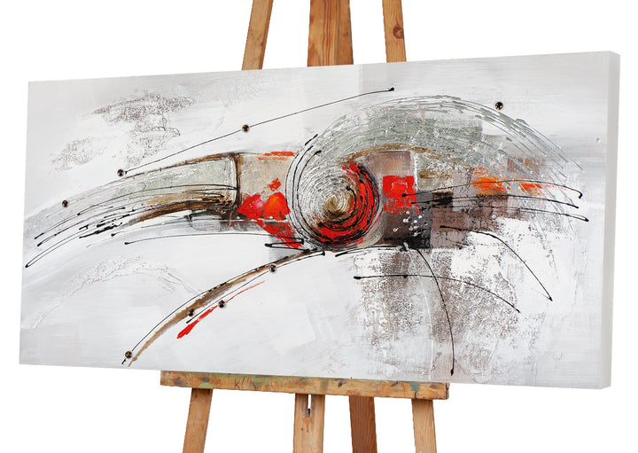 Wirbel in Silber und Rot