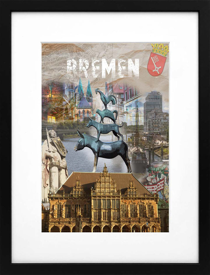 Vintage Bremen | Stadtcollagen Miniprints