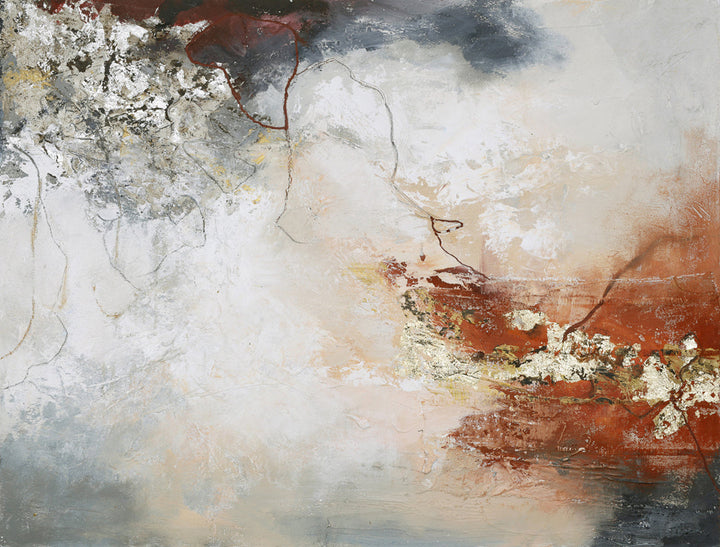 Sunset – Florales Strukturbild handgemalt, Querformat