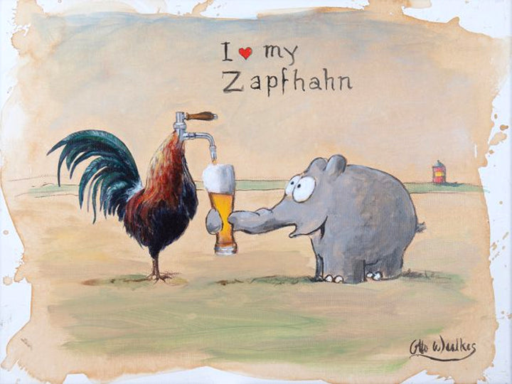 "I love my zapfhahn" | Otto Waalkes Giclée Original