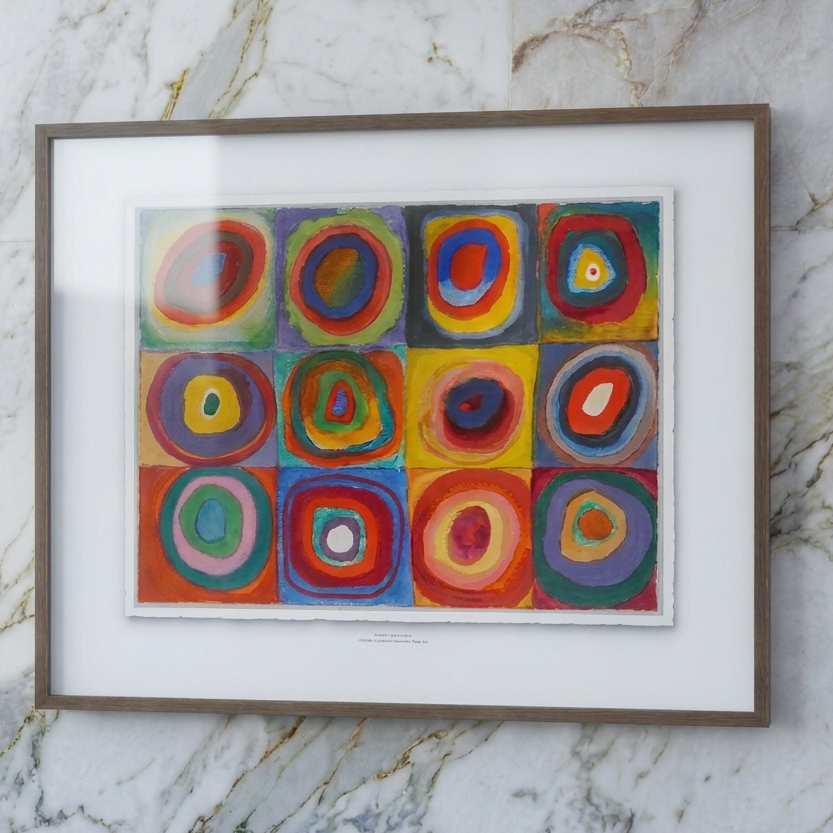 „ Farbstudie – Quadrate mit konzentrischen Ringen “ (1913) |  Wassily Kandinsky Büttendruck