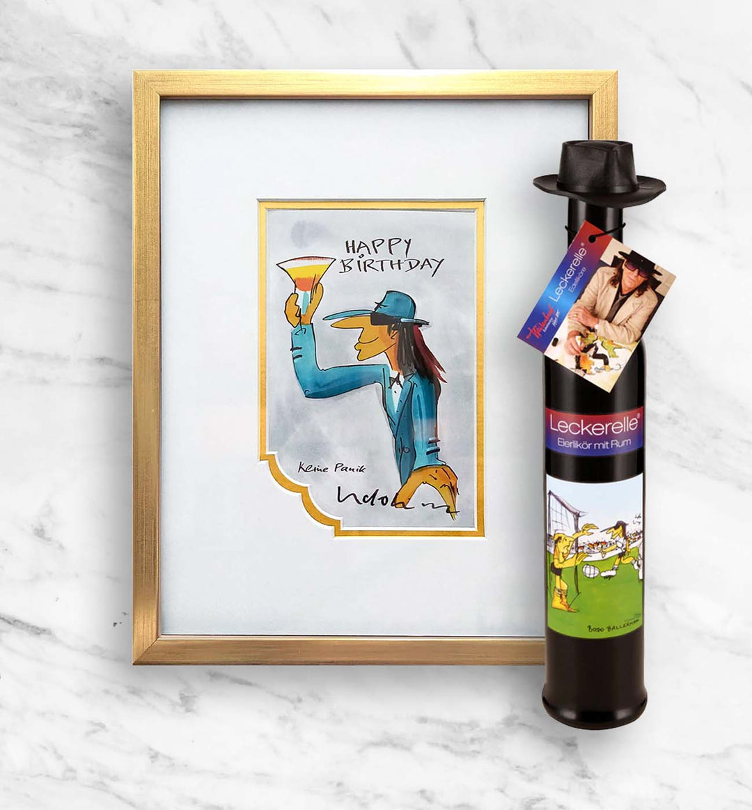 Geburtstags- Geschenkpaket: Miniprint + Leckerelle | Udo Lindenberg