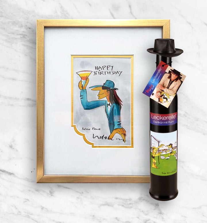 Geburtstags- Geschenkpaket: Miniprint + Leckerelle | Udo Lindenberg