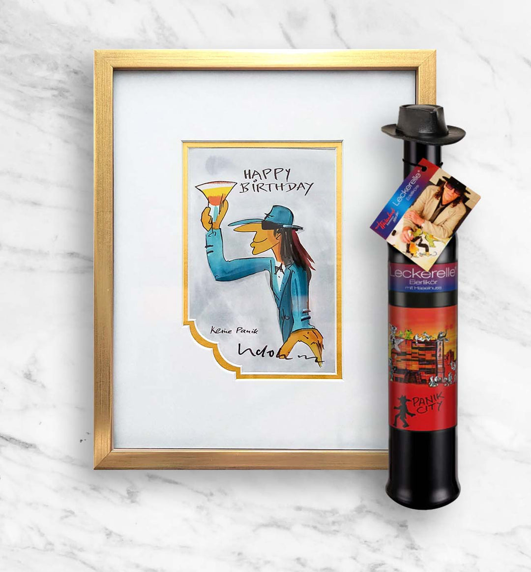 Geburtstags- Geschenkpaket: Miniprint + Leckerelle | Udo Lindenberg