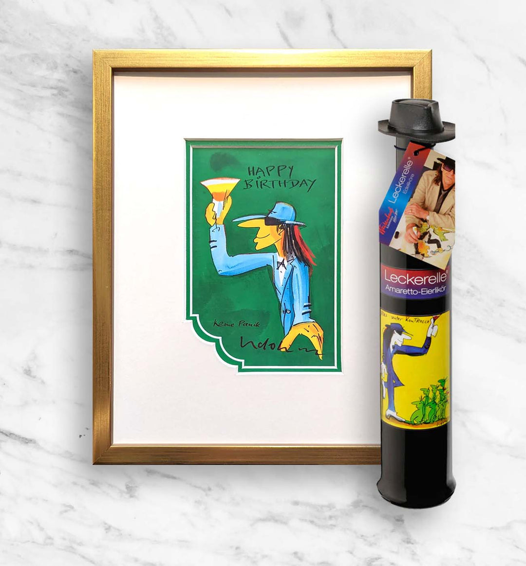 Geburtstags- Geschenkpaket: Miniprint + Leckerelle | Udo Lindenberg