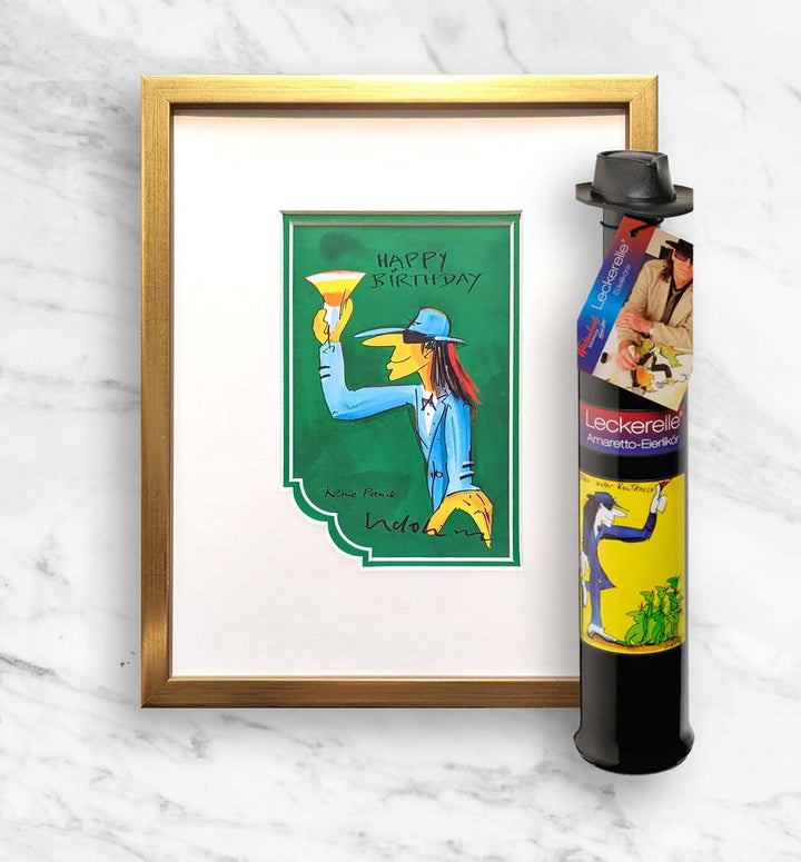 Geburtstags- Geschenkpaket: Miniprint + Leckerelle | Udo Lindenberg