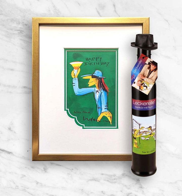 Geburtstags- Geschenkpaket: Miniprint + Leckerelle | Udo Lindenberg