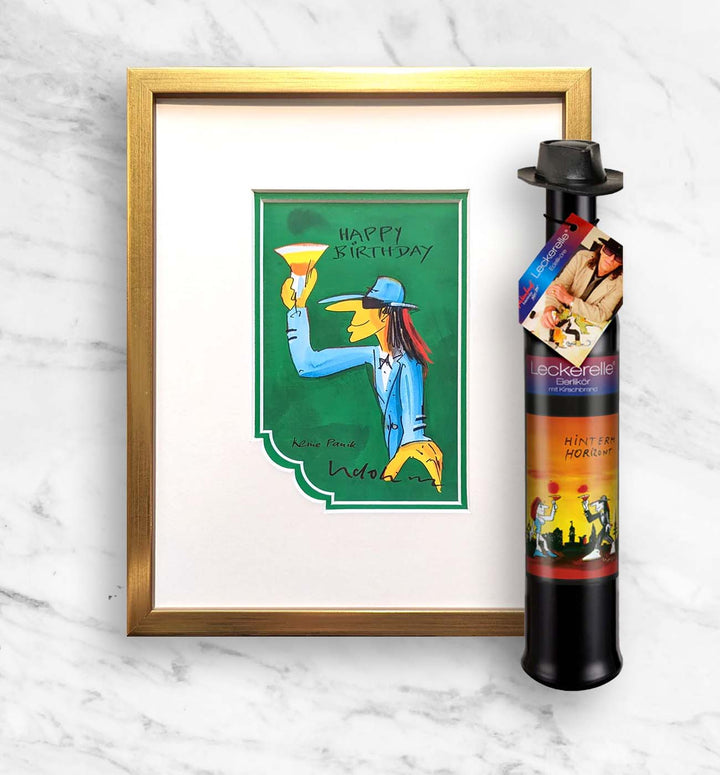 Geburtstags- Geschenkpaket: Miniprint + Leckerelle | Udo Lindenberg