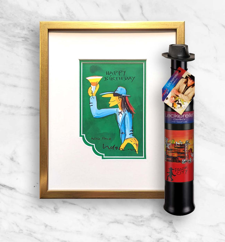 Geburtstags- Geschenkpaket: Miniprint + Leckerelle | Udo Lindenberg