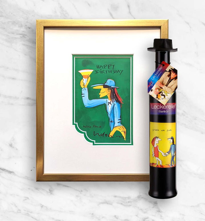 Geburtstags- Geschenkpaket: Miniprint + Leckerelle | Udo Lindenberg