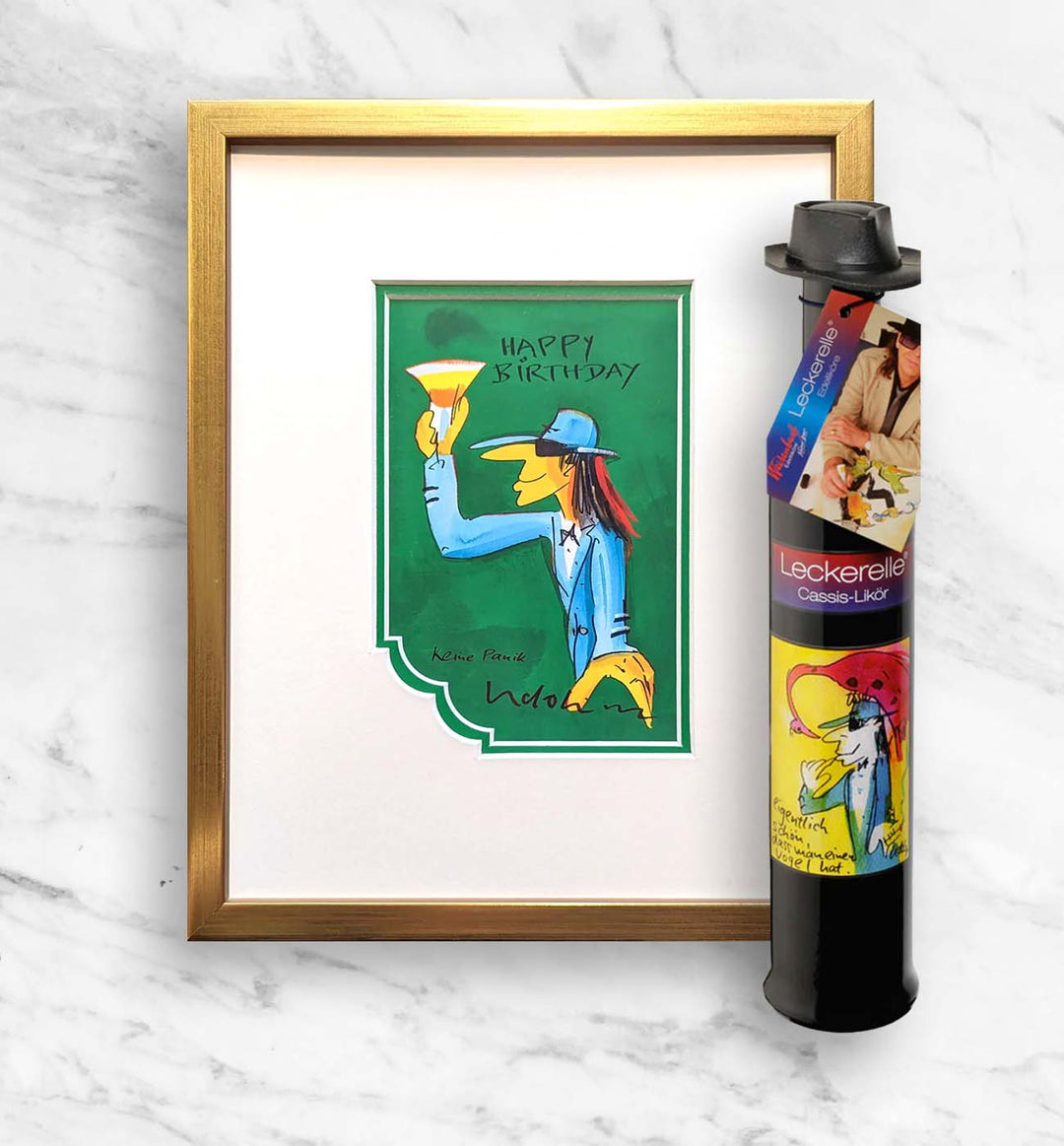 Geburtstags- Geschenkpaket: Miniprint + Leckerelle | Udo Lindenberg