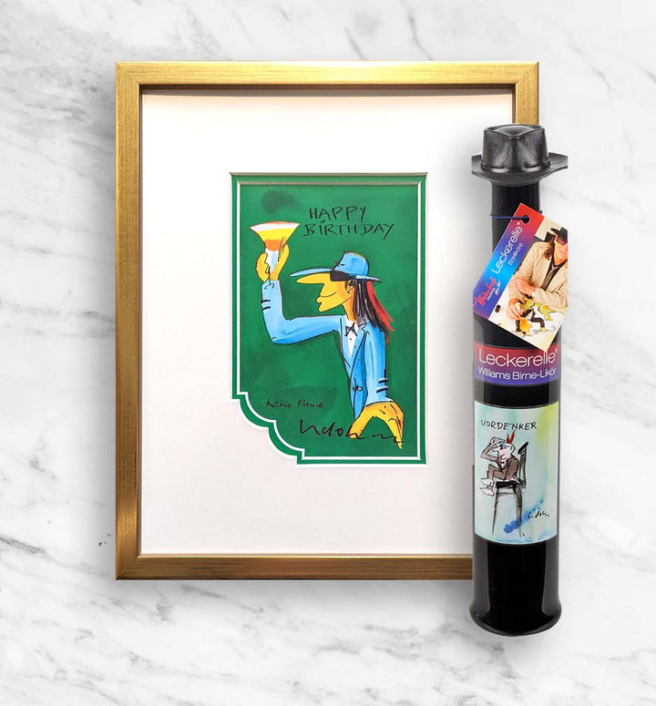 Geburtstags- Geschenkpaket: Miniprint + Leckerelle | Udo Lindenberg