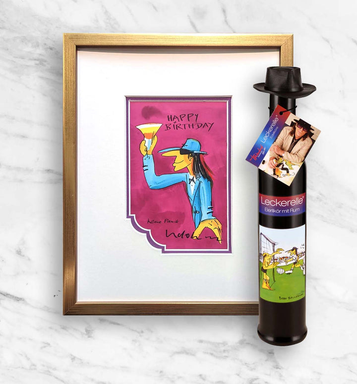 Geburtstags- Geschenkpaket: Miniprint + Leckerelle | Udo Lindenberg