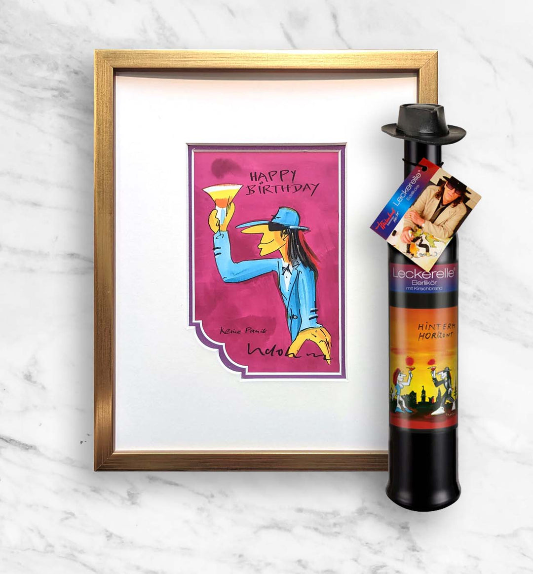 Geburtstags- Geschenkpaket: Miniprint + Leckerelle | Udo Lindenberg