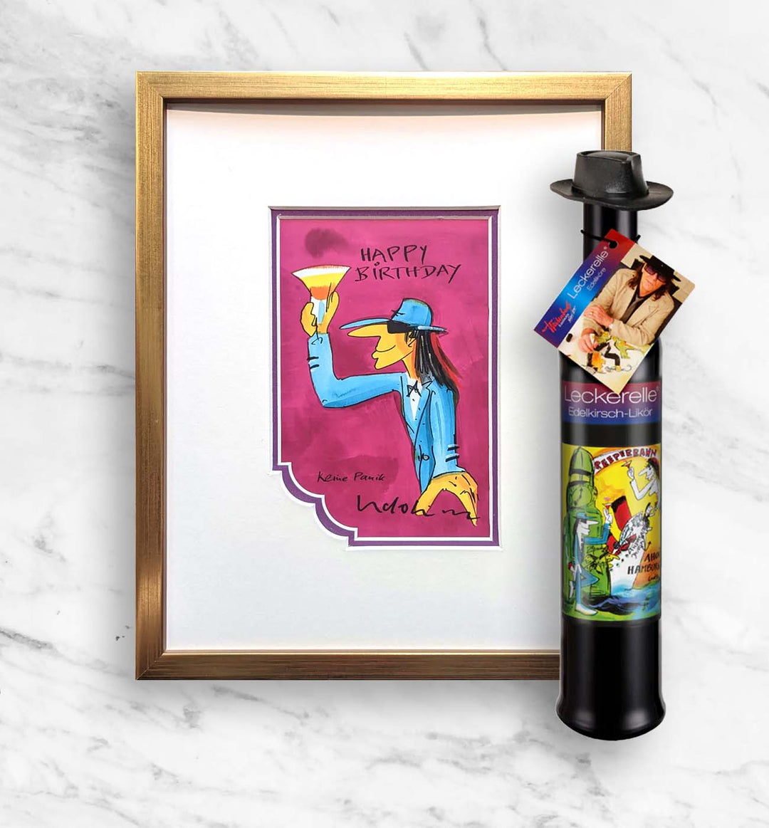 Geburtstags- Geschenkpaket: Miniprint + Leckerelle | Udo Lindenberg