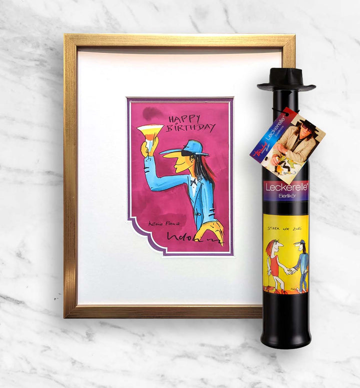 Geburtstags- Geschenkpaket: Miniprint + Leckerelle | Udo Lindenberg