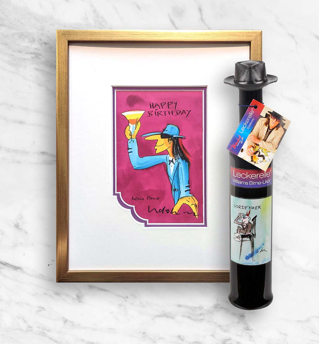 Geburtstags- Geschenkpaket: Miniprint + Leckerelle | Udo Lindenberg