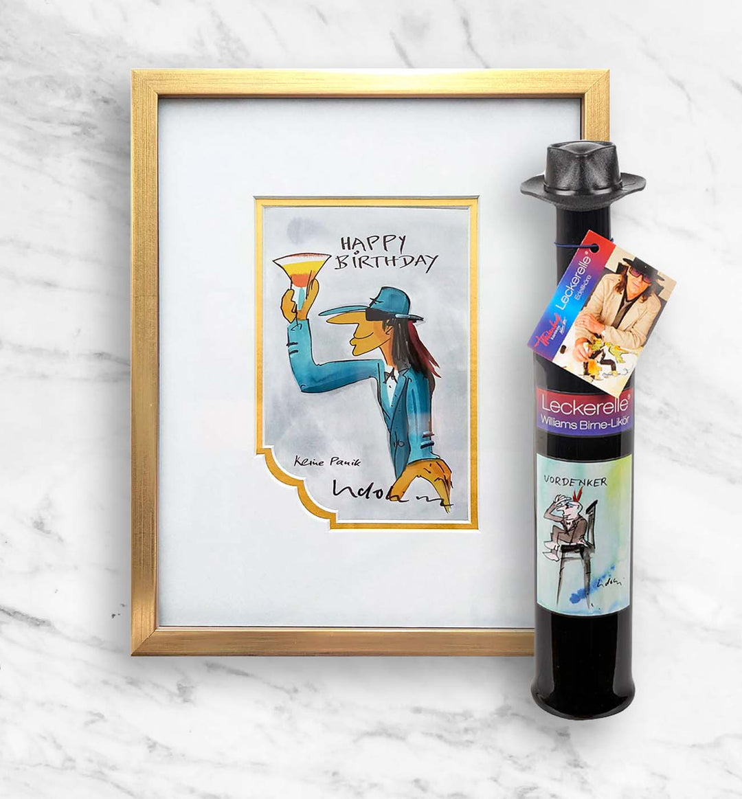 Geburtstags- Geschenkpaket: Miniprint + Leckerelle | Udo Lindenberg