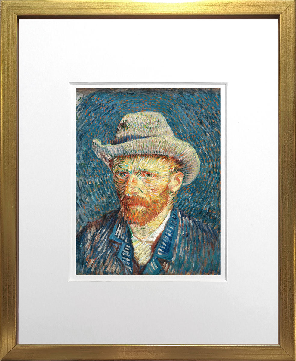 Selbstbildnis mit grauem Filzhut - Vincent van Gogh | Meisterwerke Miniprint