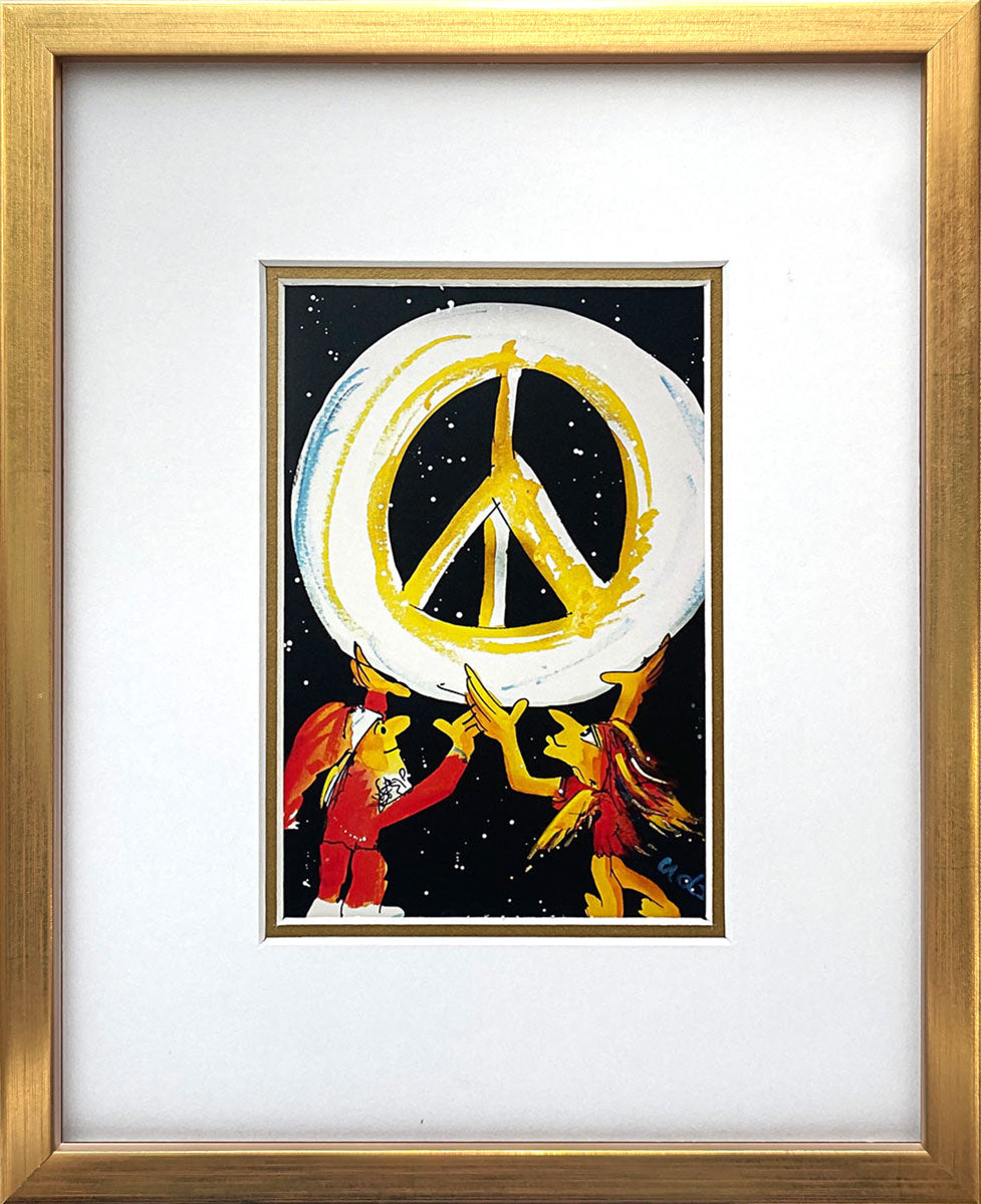 "Peace on Earth" | Udo Lindenberg Miniprint mit Rahmen