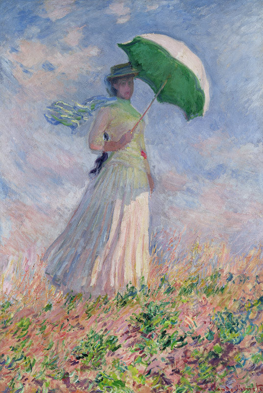 "Frau mit Sonnenschirm, nach rechts gewendet (Susanne Hoschedé)" | Claude Monet - Acrylglasbild