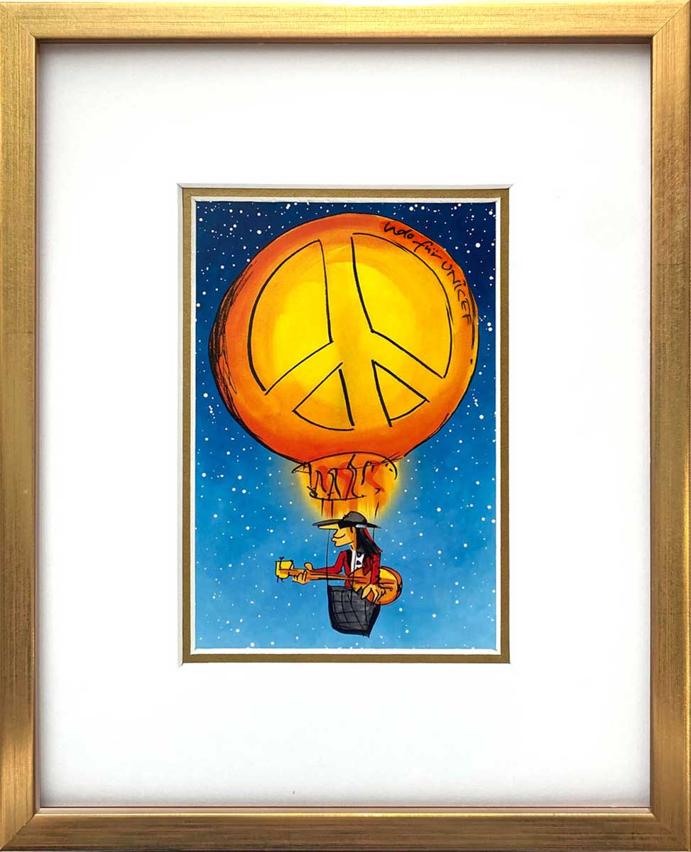 "Rock n Peace" | Udo Lindenberg Miniprint mit Rahmen
