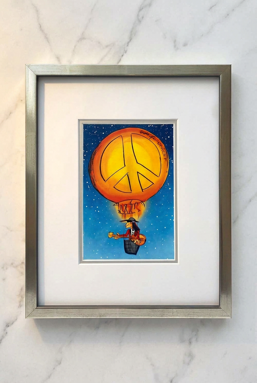 "Rock n Peace" | Udo Lindenberg Miniprint mit Rahmen