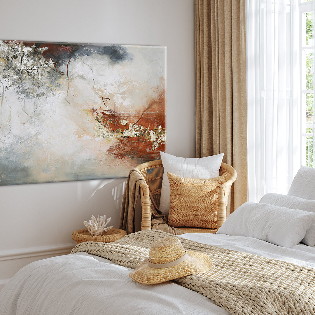 Sunset – Florales Strukturbild handgemalt