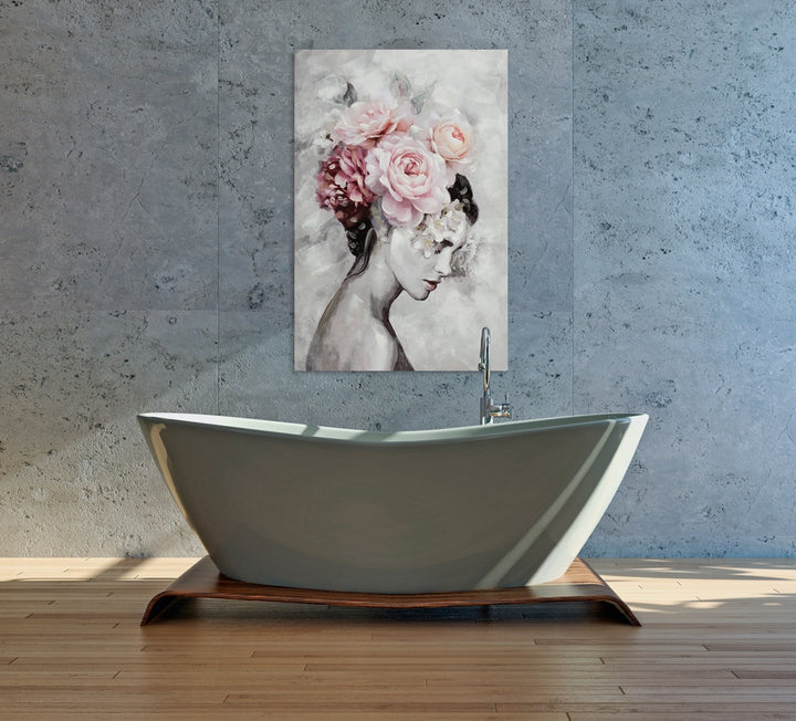 Schönheit mit zarten Blumen im Haar