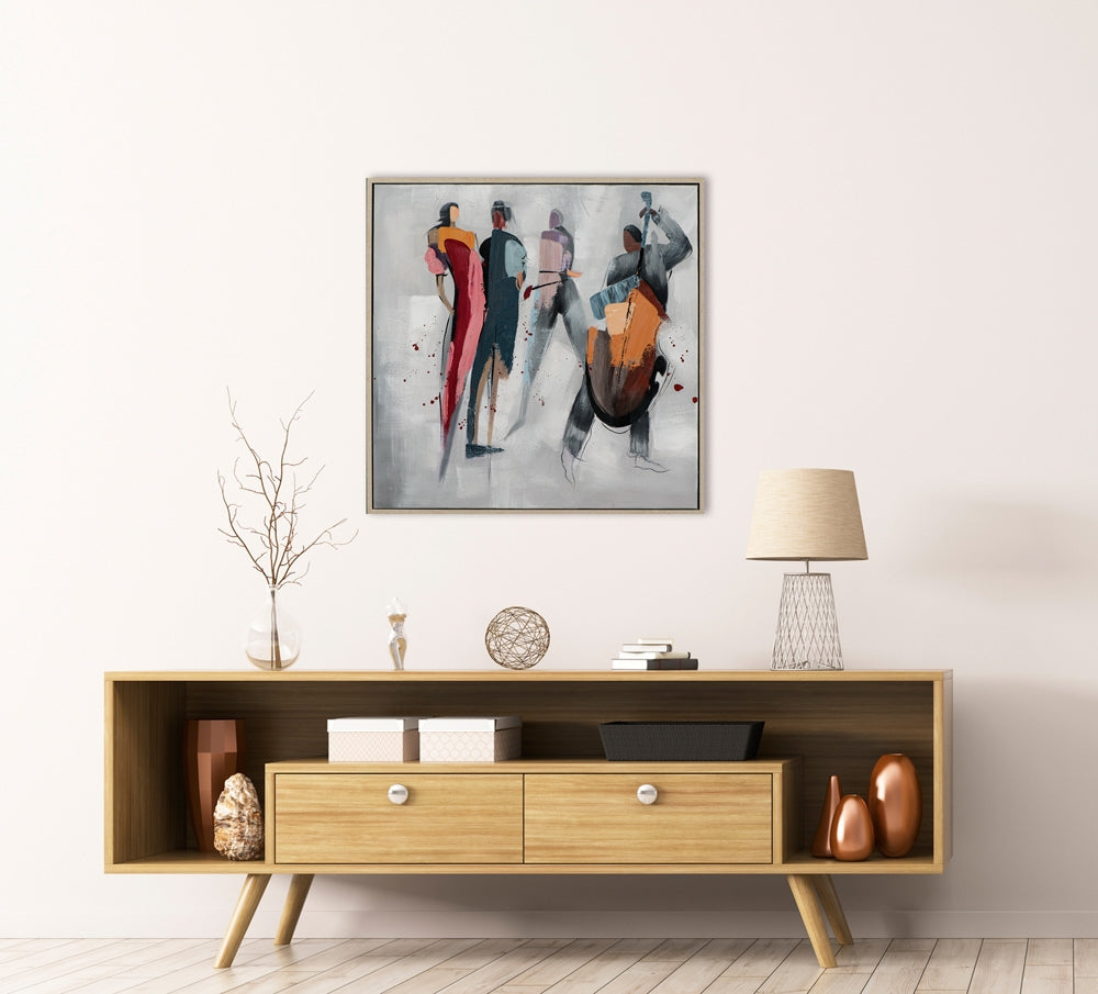 Cellospieler mit Zuschauern