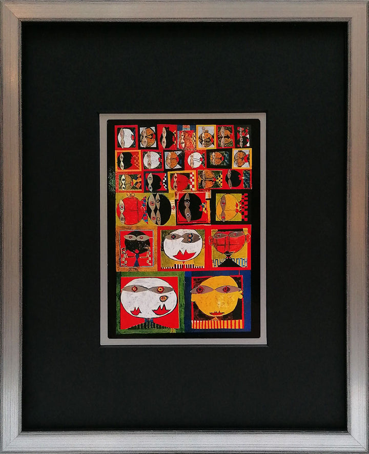 "We Live In Paradise" | Friedensreich Hundertwasser Miniprint mit Rahmen