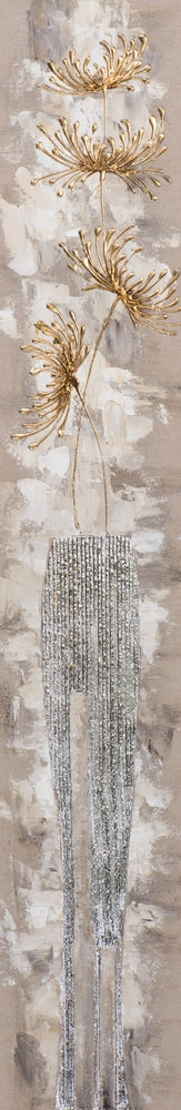 Aufrechte Chrysanthemen in gold