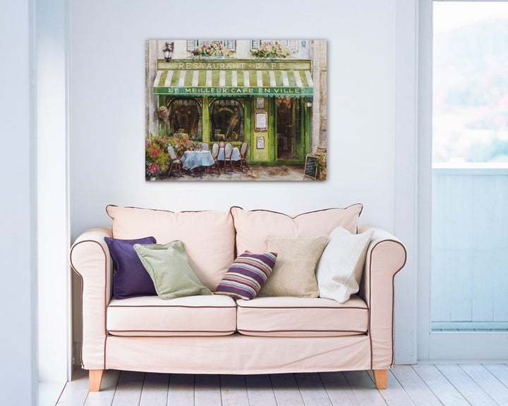 Französisches Café in grün