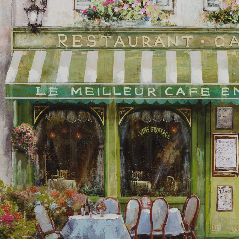 Französisches Café in grün