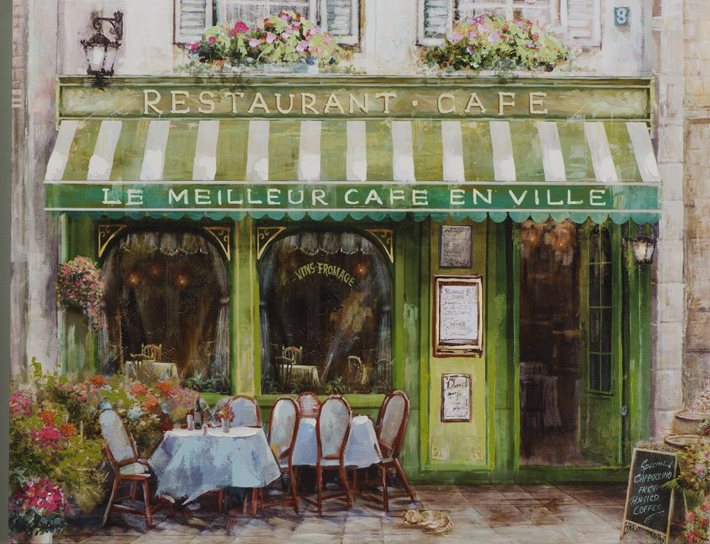 Französisches Café in grün